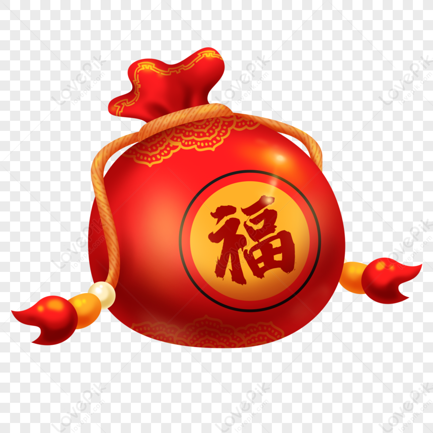 Red Lucky Bag, Red Lucky, Lucky, New Year PNG Transparent Image And ...