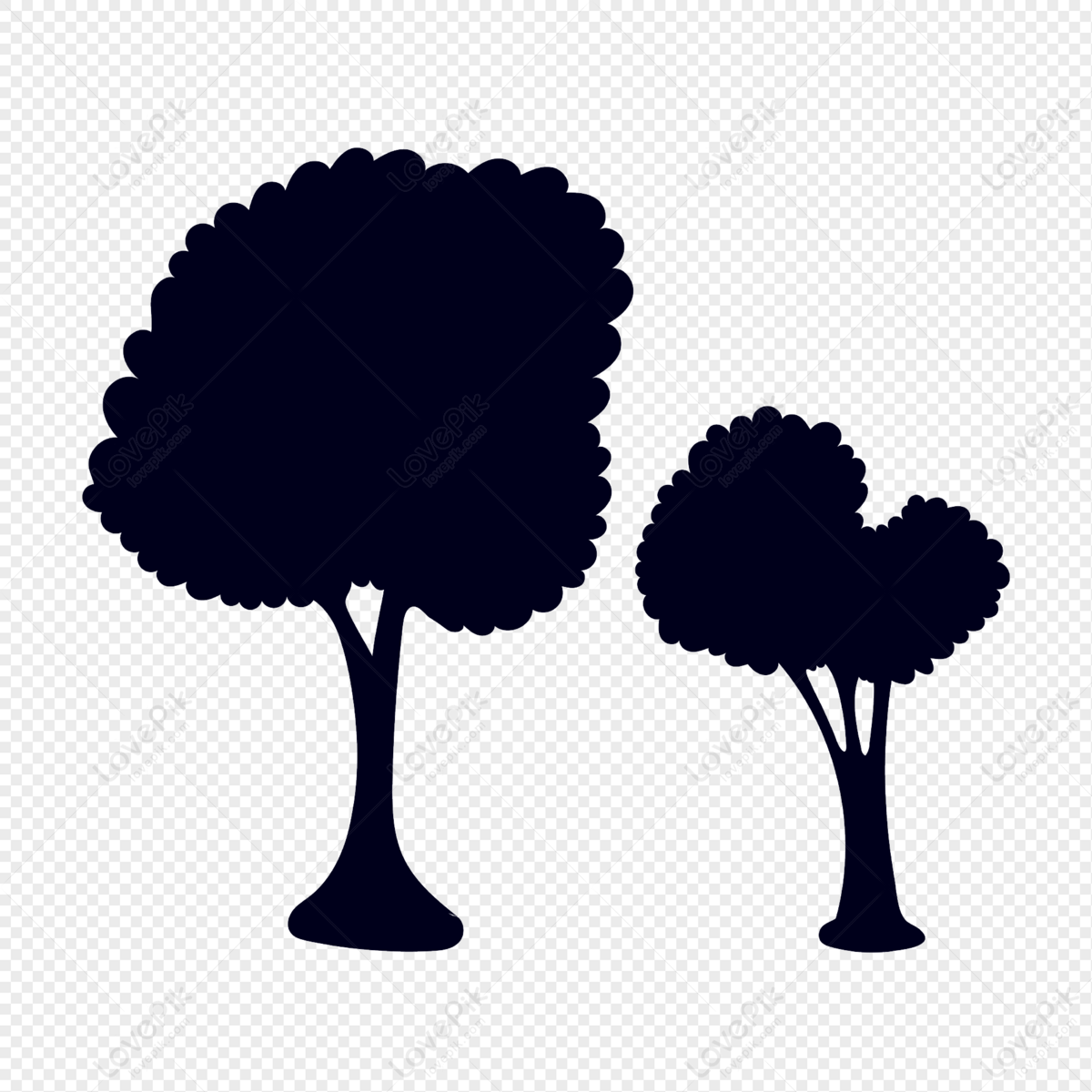 Trees silhouette, small tree, tree, tree silhouette png transparent image