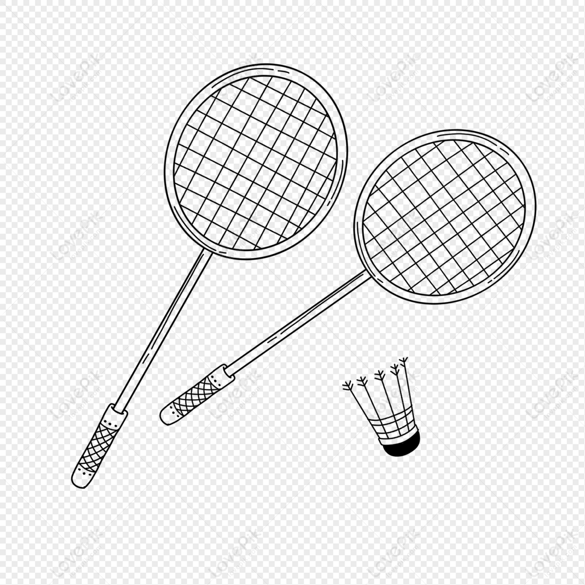 Badminton Drawing Racket Transparent - Badminton Clipart Black And White  Png,Badminton Racket Png - free transparent png images - pngaaa.com