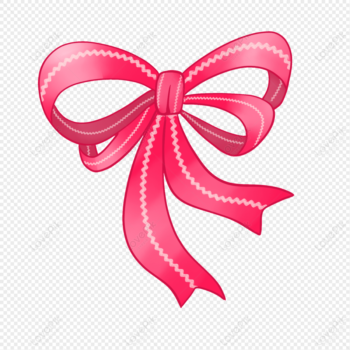 Big Red Festive Cute Lace Bow Vector Free Border PNG Images