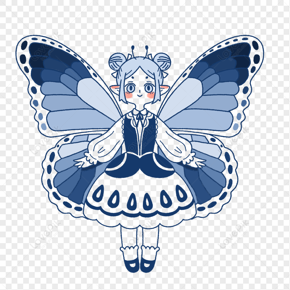Cute Fantasy Drawing Butterfly Girl Tapestry | Catch.com.au