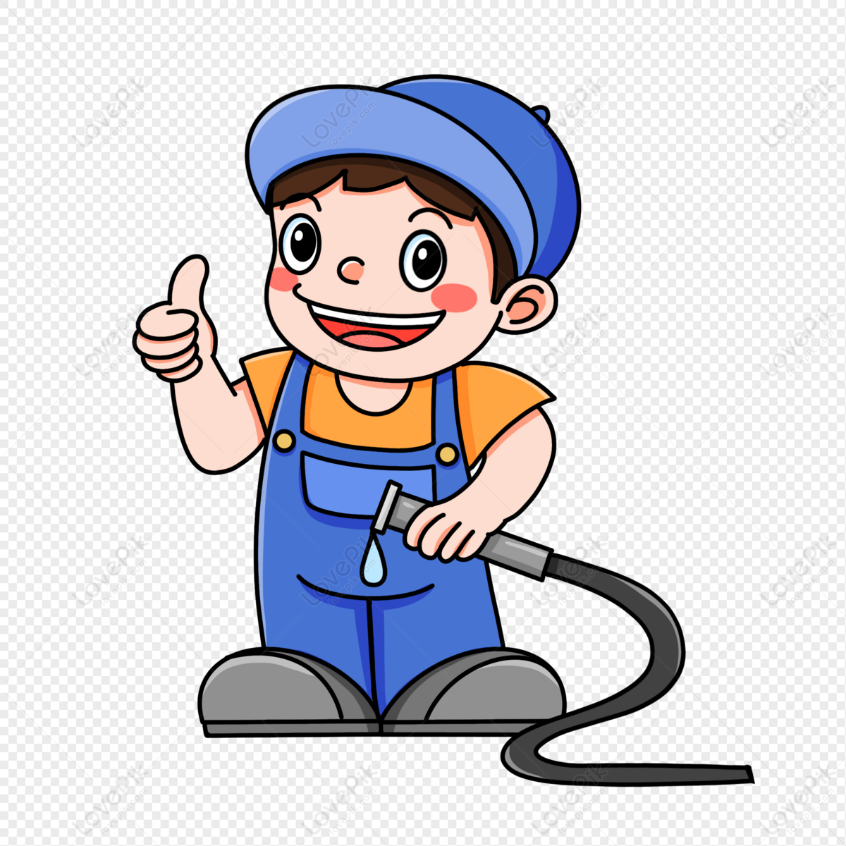 Cartoon Q Version Of The Car Wash Worker Ip Image Free PNG And Clipart  Image For Free Download - Lovepik | 401743479