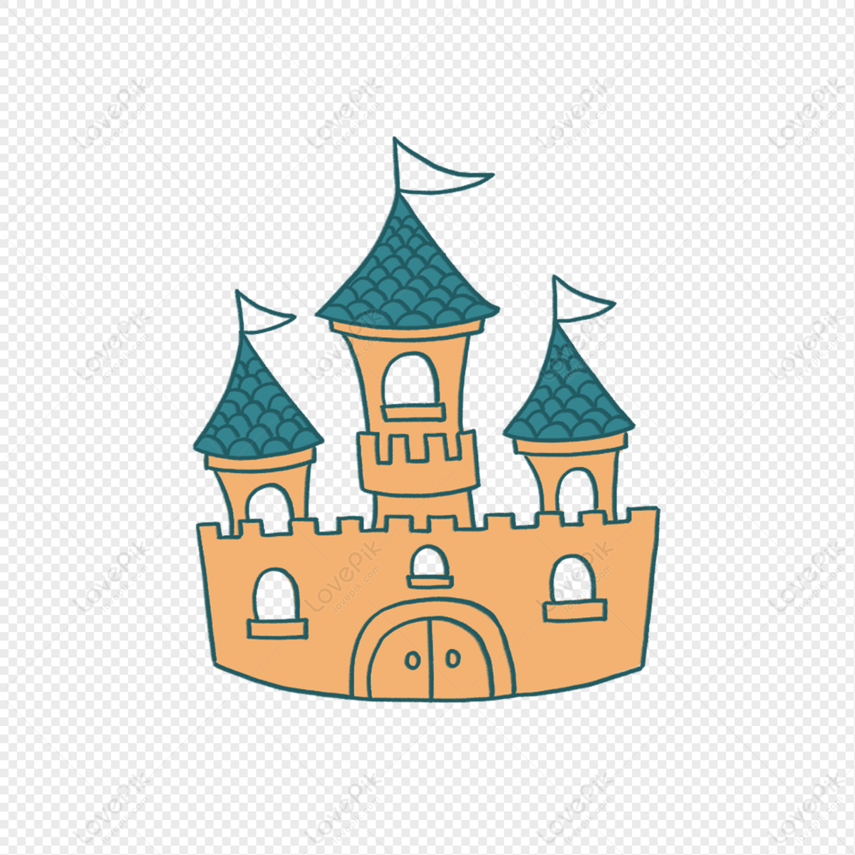 simple princess castle cartoon