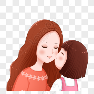 Kissing Daughters Mother PNG Images With Transparent Background | Free ...