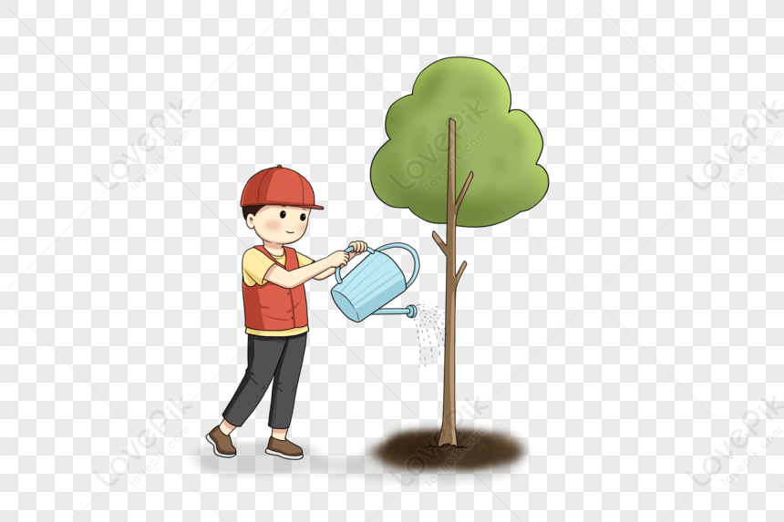Child Watering The Tree PNG Image And Clipart Image For Free Download ...