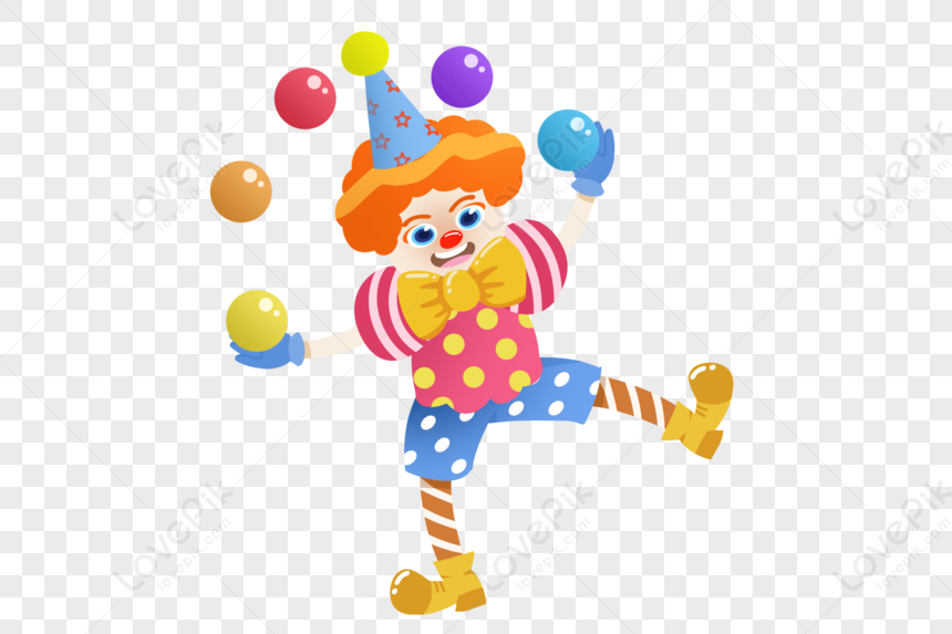 Clown Performing Juggling PNG Transparent Background And Clipart Image ...