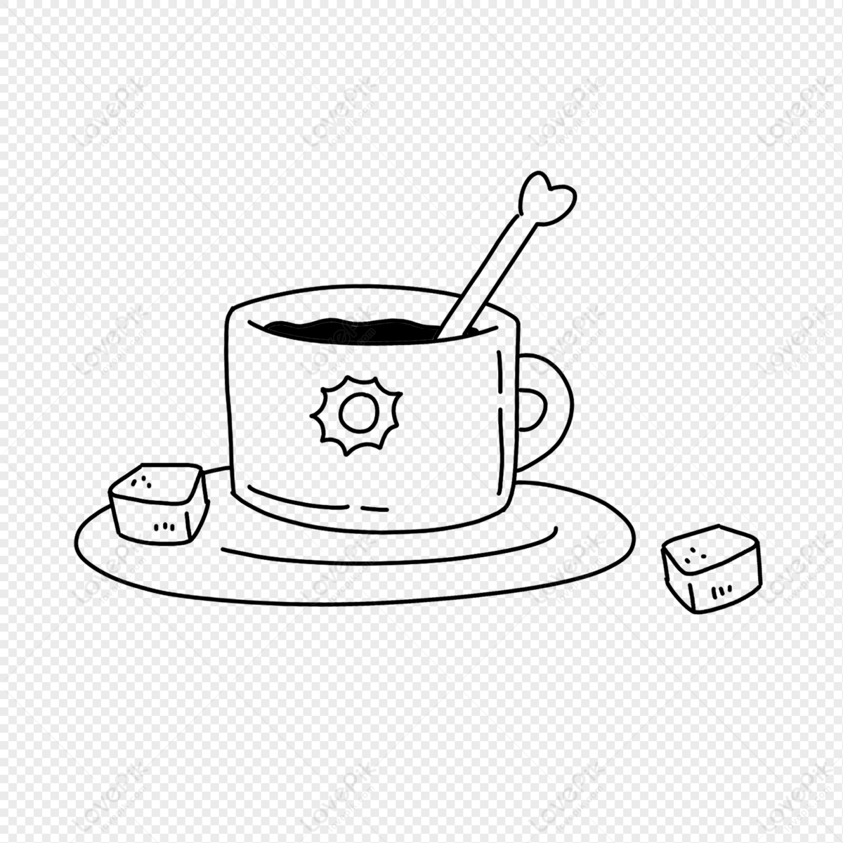 Coffee Stick Figure, Black And White, Line, Coffee Doodle PNG ...