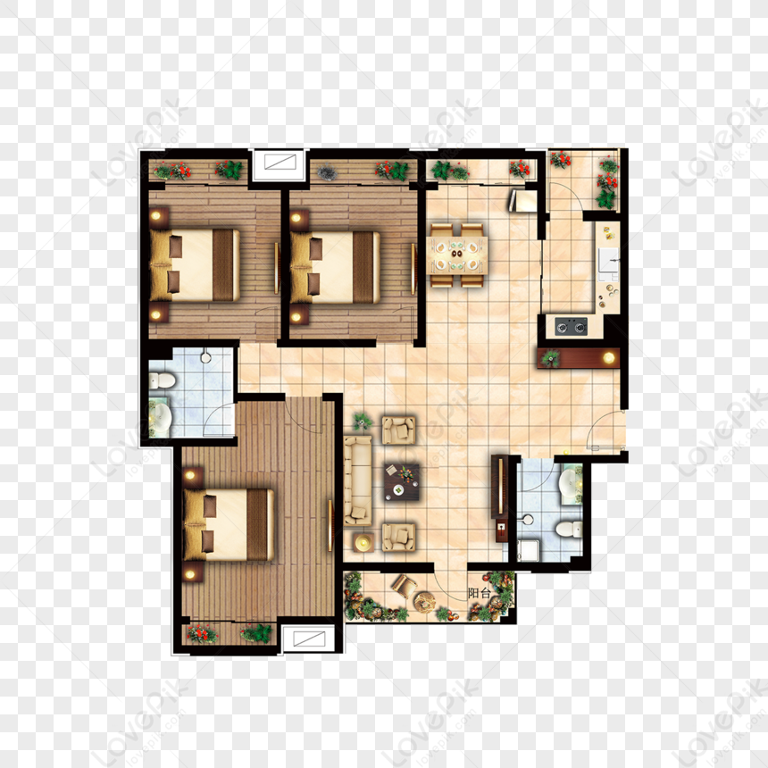 Color Flat Plan, Plan, Colored Flat, Interior PNG Picture And Clipart ...