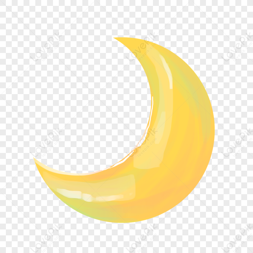 Crescent, Gold Crescent Moon, Hand-painted Crescent, Moon PNG Image ...