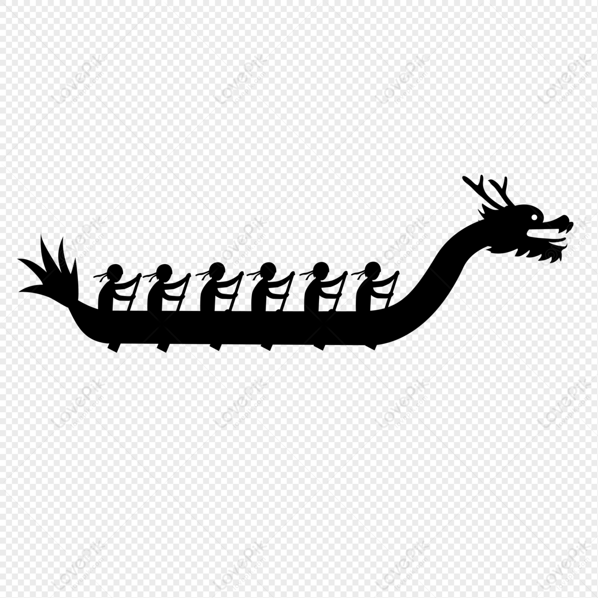 Dragon Boat Silhouette, dragon silhouette, dragon boat festival, boat silhouette png transparent image