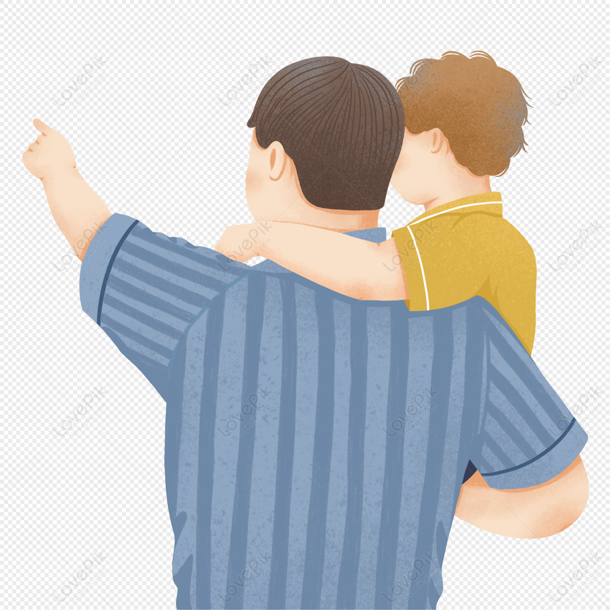 Padre Sosteniendo A Su Hijo Y Señalando A Lo Lejos PNG Imágenes Gratis -  Lovepik