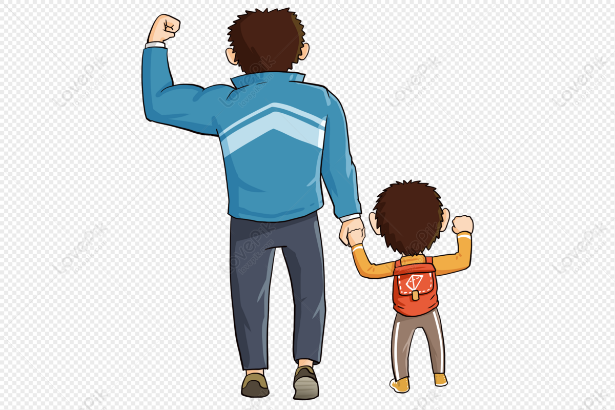 Animan dad and son