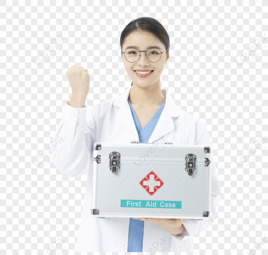 Babae Na Doktor Na May Hawak Na Medikal Na Kahon Ng Pagpapasigaw Larawannumero Ng Graphics 9043