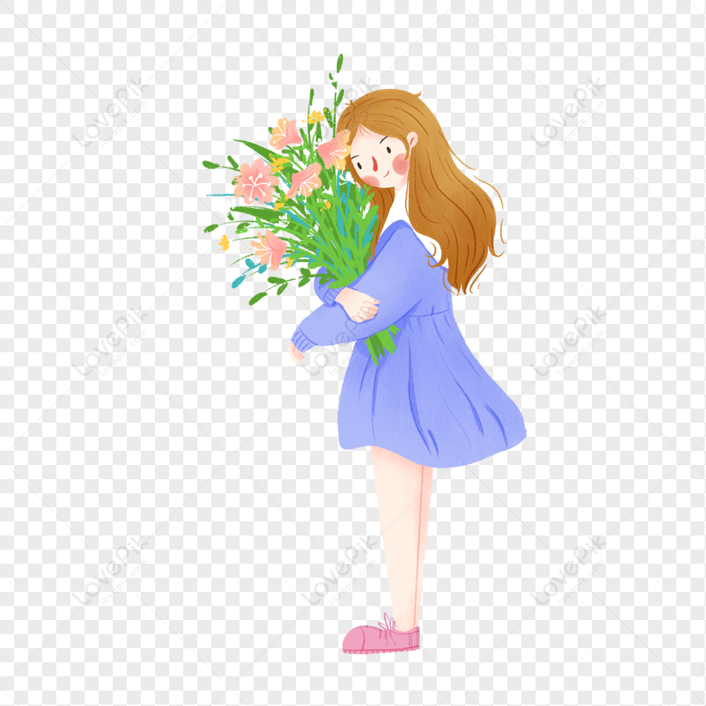 Girl Holding Flowers, Lixia, Early Summer, Summer PNG Transparent Image ...