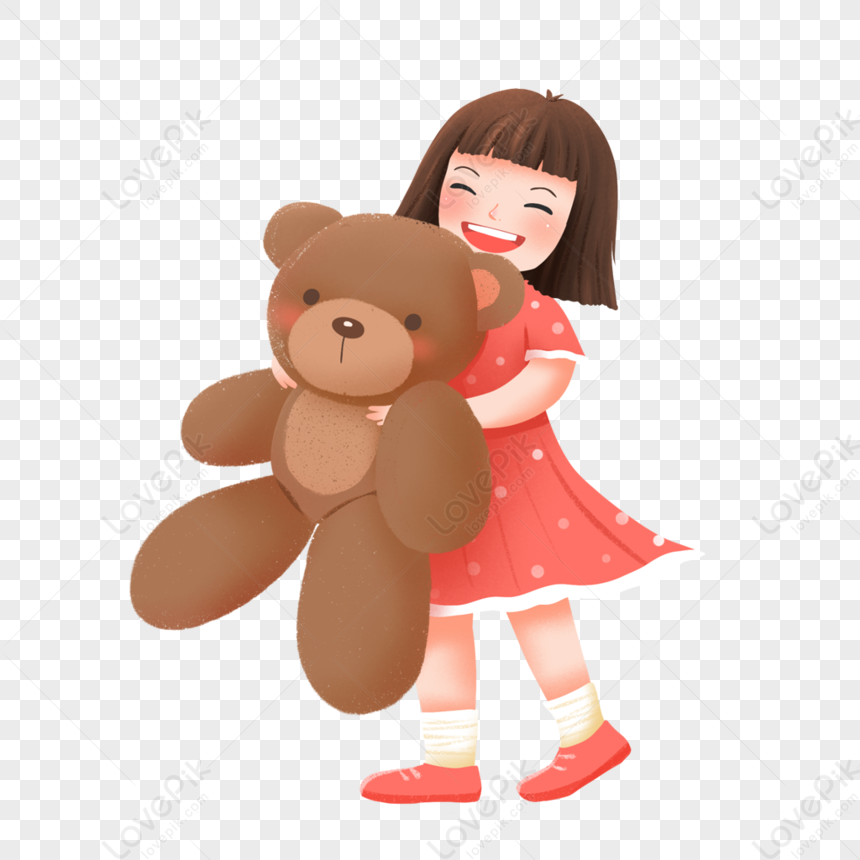 Girl Hugging Teddy Bear, Bear Hug, Children, Toys PNG Picture And ...