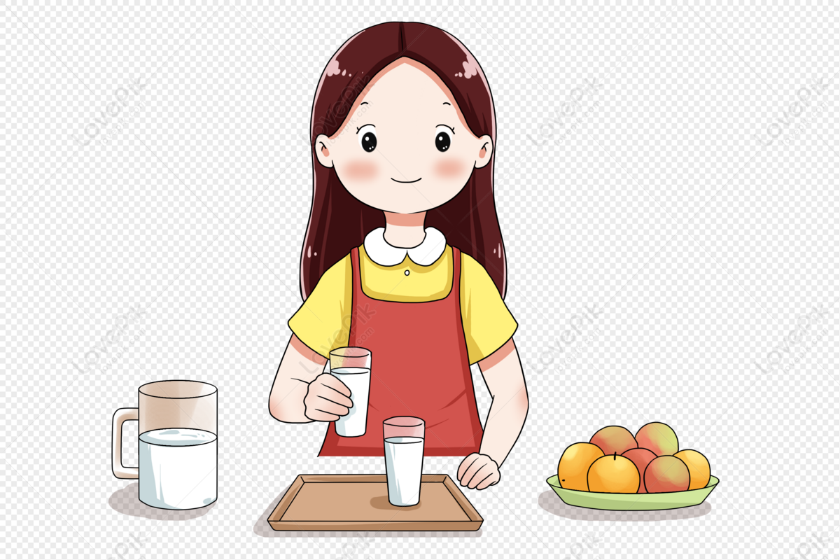 Chica Preparando El Desayuno PNG Imágenes Gratis - Lovepik