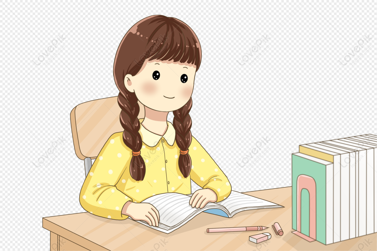 Girl Reading A Book, Book, World Reading Day, Girl In Books PNG Image ...