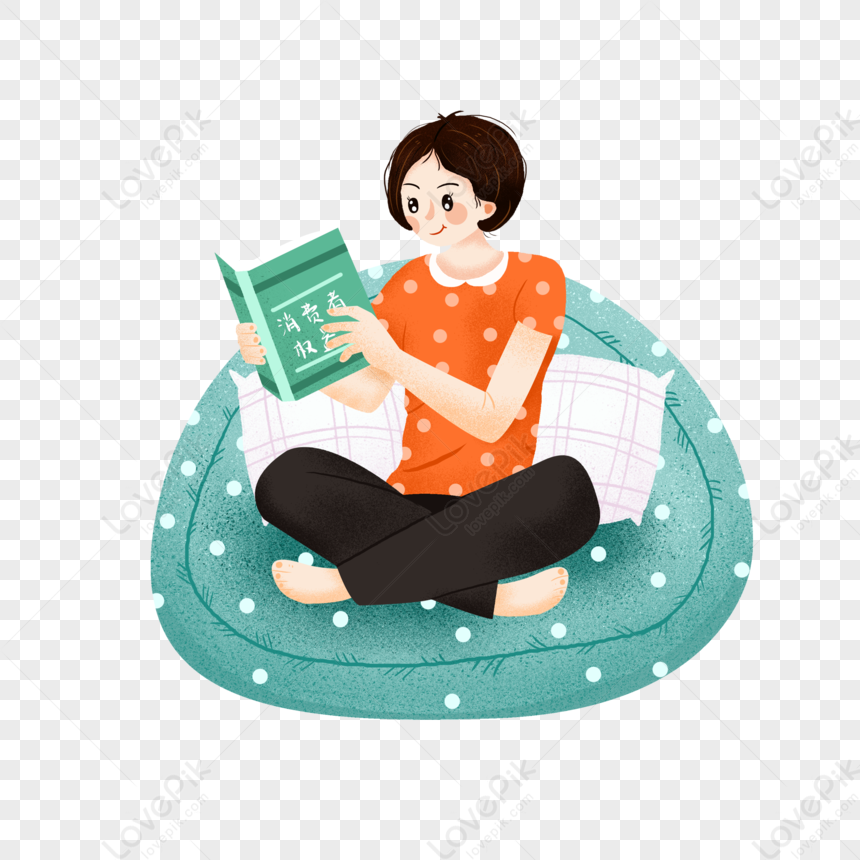 Girl Reading Rights Book PNG Hd Transparent Image And Clipart Image For ...