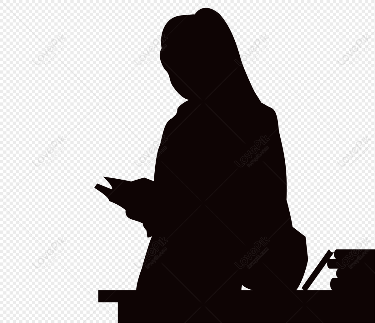 Girl silhouette in review, people sitting silhouette, girl, college entrance examination png transparent image