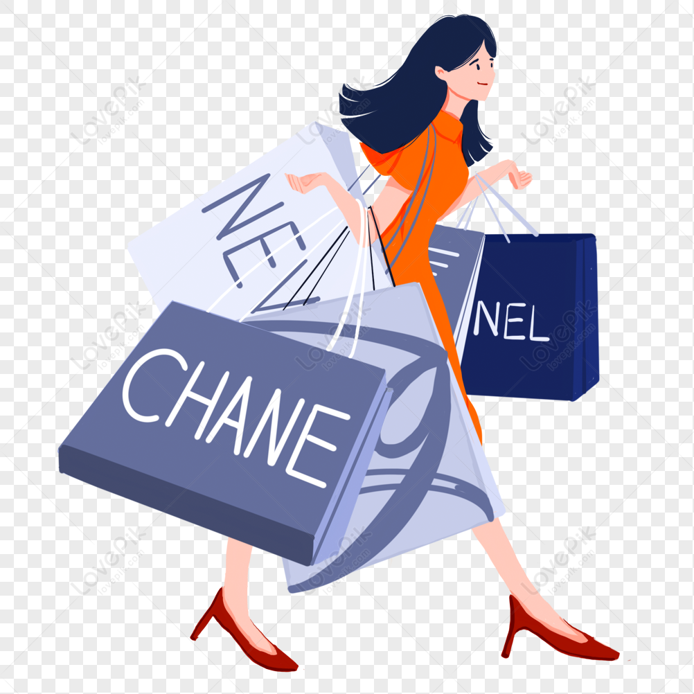 Shopping Girl transparent background PNG cliparts free download | HiClipart