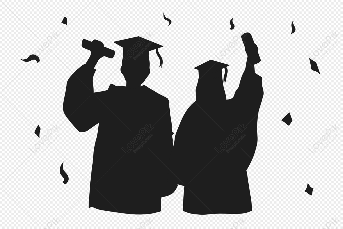 Graduation season silhouette, student, graduation silhouette, graduation png transparent image