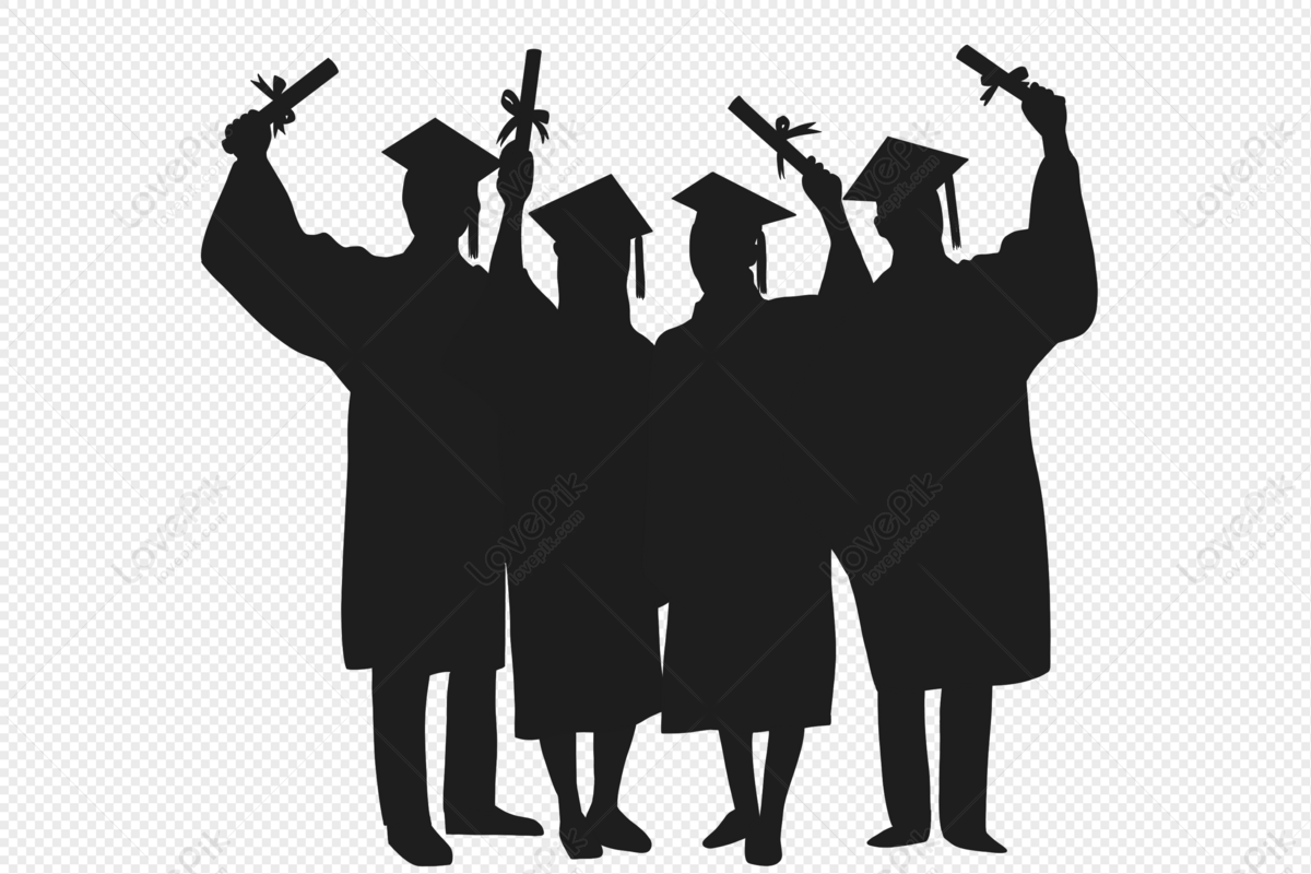 Graduation season silhouette, student, graduation silhouette, graduation png transparent background