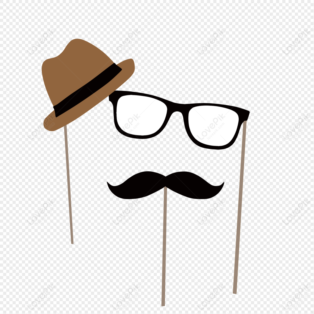 Fathers Day Hat Glasses Mustache PNG Transparent Image And Clipart Image  For Free Download - Lovepik