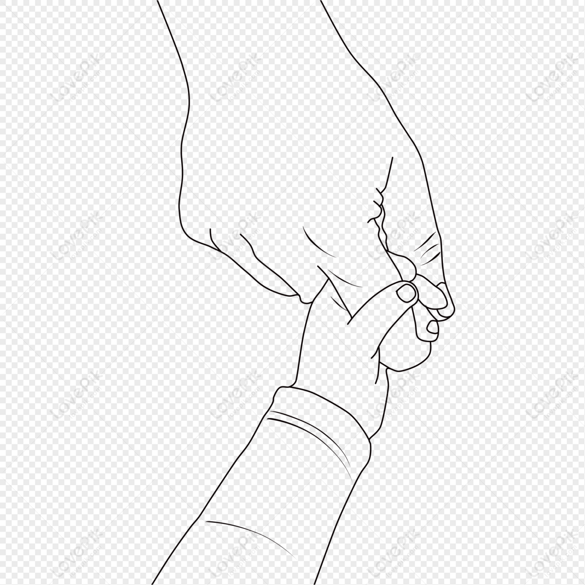 Hand Drawn Lines Big Hand Small Hand PNG Transparent Background And Clipart  Image For Free Download - Lovepik | 401747610