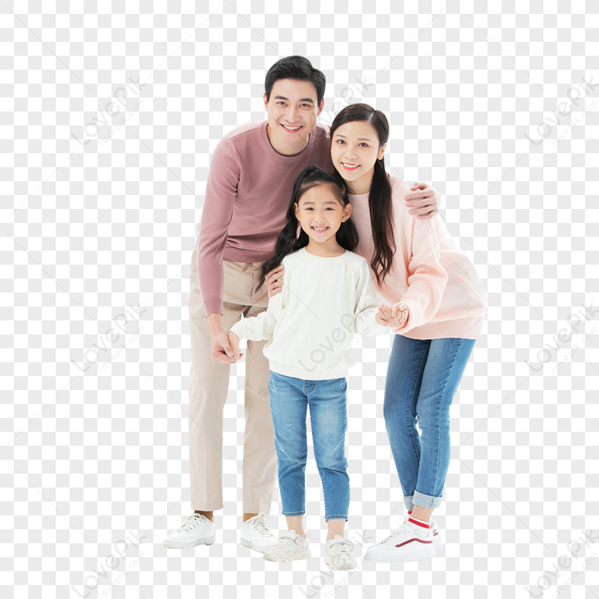 세 행복한 가족 Png 일러스트 무료 다운로드 - Lovepik