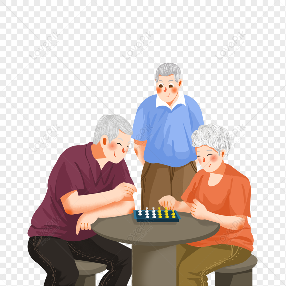 Dois Velhos Amigos Que Jogam Um Jogo De Xadrez Imagem de Stock