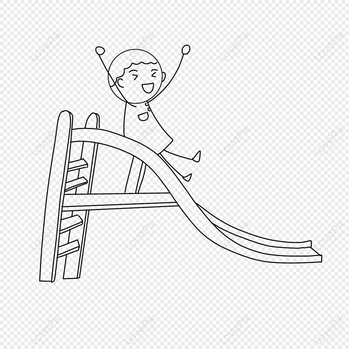 lovepik stick figure of a boy playing on the slide png image 401731338 wh1200