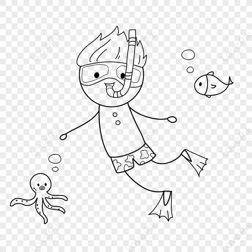 Stick Figure Of A Diving Man PNG White Transparent And Clipart Image ...