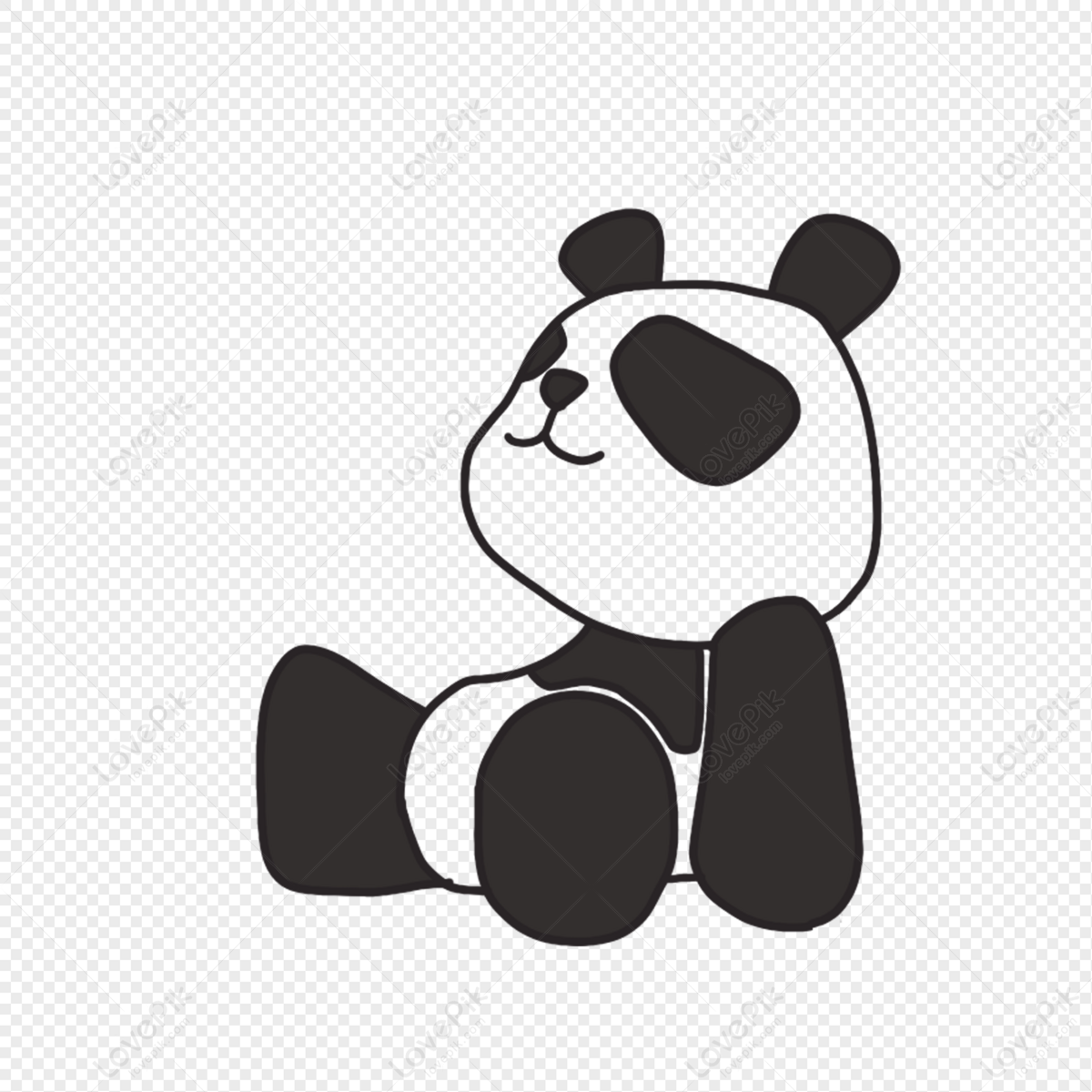 Stick Figure Of Panda Sitting PNG Free Download And Clipart Image ...