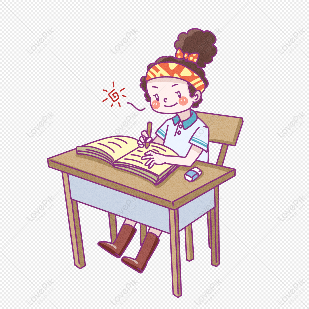 Studying Girl PNG Free Download And Clipart Image For Free Download -  Lovepik | 401730783