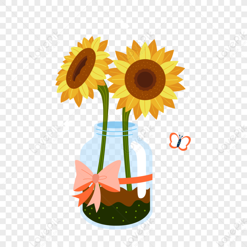 Florero De Girasol PNG Imágenes Gratis - Lovepik