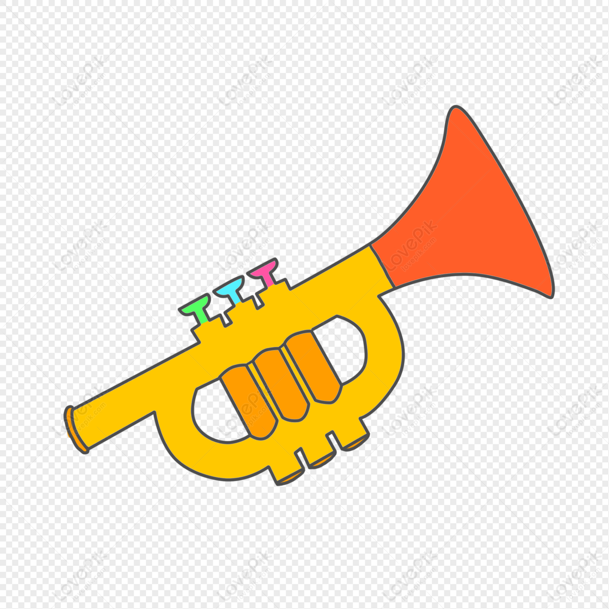 juguete de los niños de trompeta de oro 10463344 Vector en Vecteezy