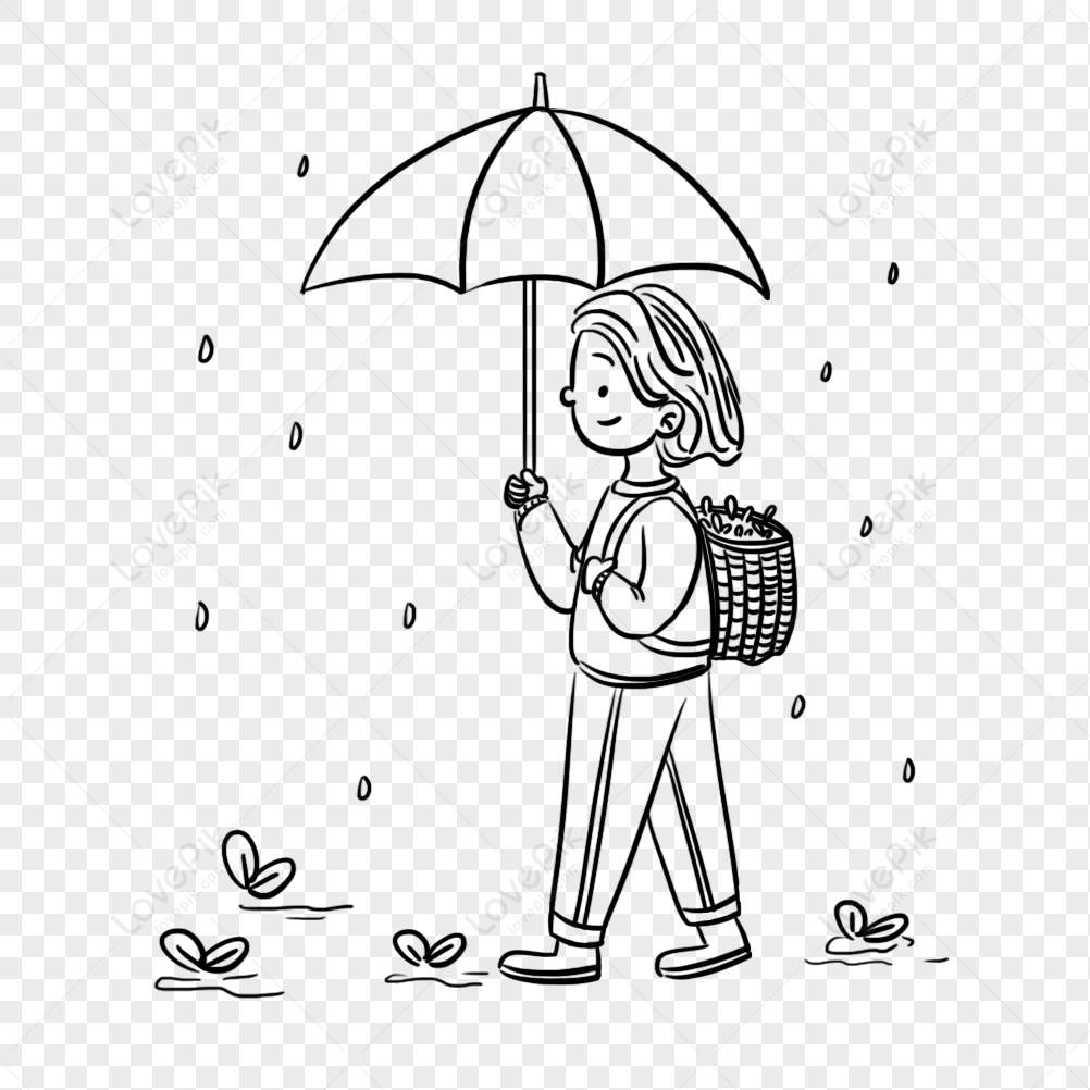 Download Rain, Girl, Umbrella. Royalty-Free Stock Illustration Image -  Pixabay