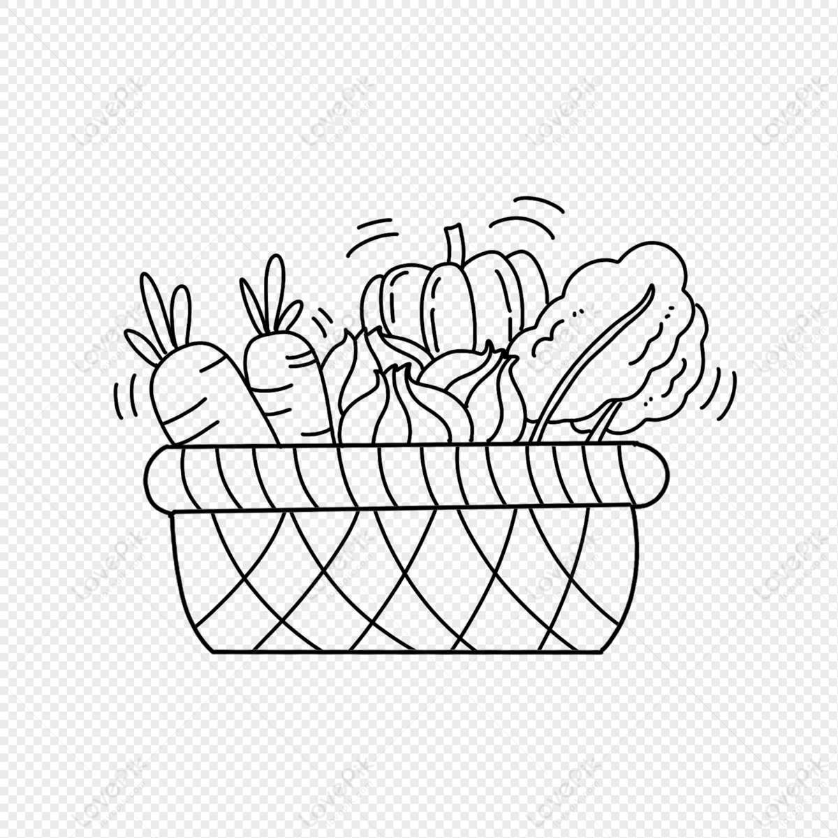 Realistic, colorful vegetables in a hand-drawn bowl png download -  3500*3140 - Free Transparent Salad Vegetables png Download. - CleanPNG /  KissPNG