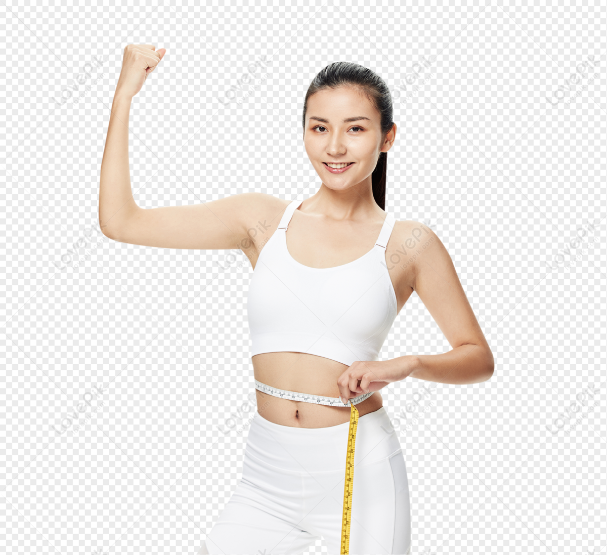 Linda garota com cintura fina e barriga lisa mede a circunferência da  cintura com uma fita métrica o conceito de centímetros do corpo dieta e  conceito de esporte