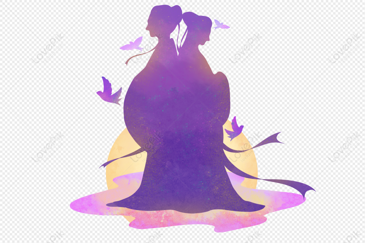 Beautiful Romantic Silhouette, Tanabata, Tanabata Festival, Cowherd PNG