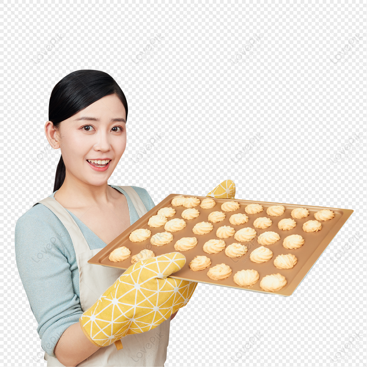 Красивая женщина, выпечки печенья дома, держа поднос изображение_Фото номер  401877889_PNG Формат изображения_ru.lovepik.com