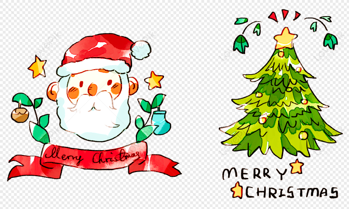 Dibujos Animados De Santa Con árbol De Navidad PNG Imágenes Gratis - Lovepik