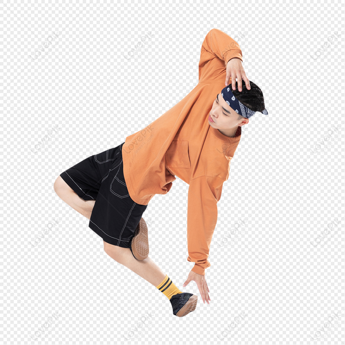 Young modern slim dancer girl exercise hip-hop style pose on the floor  isolated on white background Stock Photo - Alamy