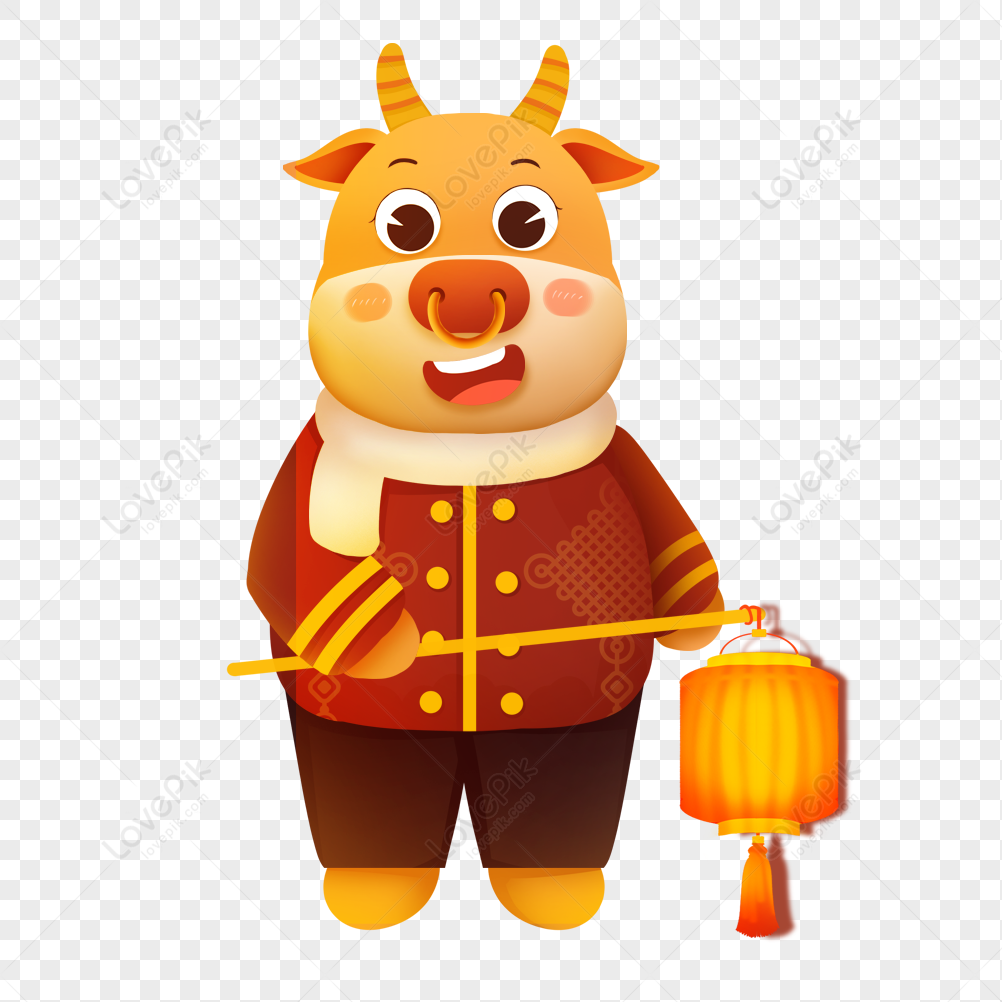 Cow Playing Lantern PNG Hd Transparent Image And Clipart Image For Free ...