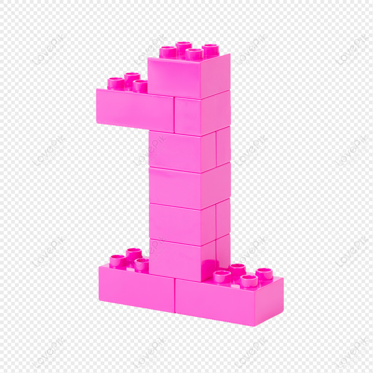 Candy Pink Lego Block Isolated on a White Background. Stock Illustration -  Illustration of design, create: 273838080