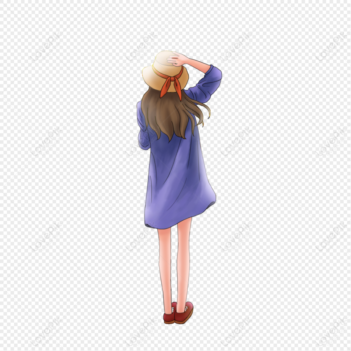 Girl Back View On Vacation PNG Image Free Download And Clipart Image For  Free Download - Lovepik | 401760151