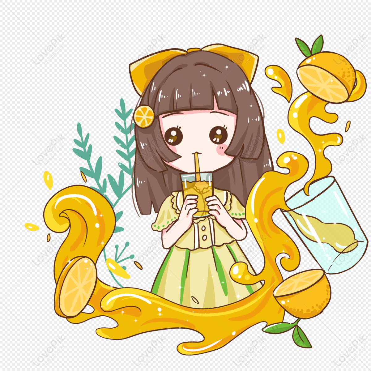 Girl Drinking Orange Juice PNG White Transparent And Clipart Image For Free  Download - Lovepik | 401764352