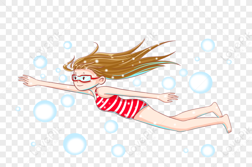 Girl Swimming PNG White Transparent And Clipart Image For Free Download ...