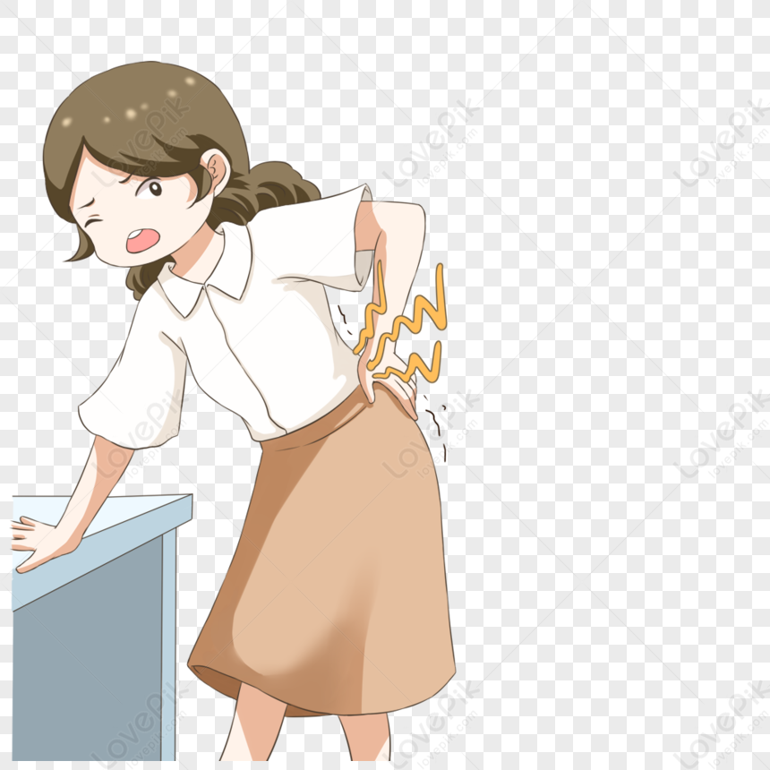 Girl With Backache Low Back Pain Sedentary Girl Png Transparent