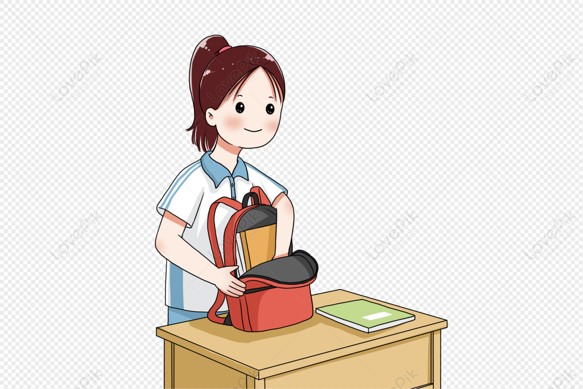 Girls Packing School Bags PNG Image Free Download And Clipart Image For  Free Download - Lovepik | 401778961